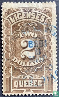 Quebec licenses stamp ($2)