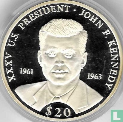 Liberia 20 dollars 2000 (PROOF) "John F. Kennedy" - Afbeelding 2