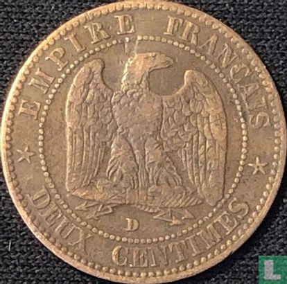Frankrijk 2 centimes 1855 (D - kleine D en hond) - Afbeelding 2