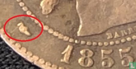 Frankrijk 2 centimes 1855 (D - kleine D en hond) - Afbeelding 3
