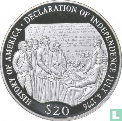 Liberia 20 dollars 2000 (PROOF) "Declaration of Independence" - Afbeelding 2