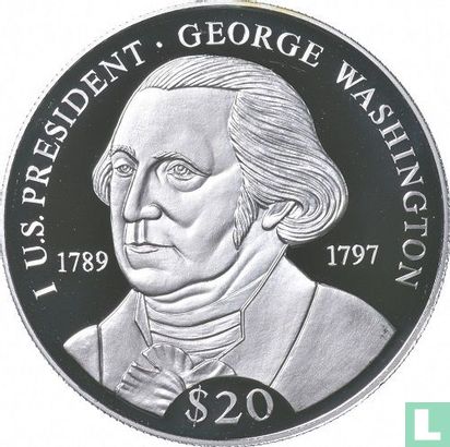 Liberia 20 dollars 2000 (PROOF) "George Washington" - Image 2