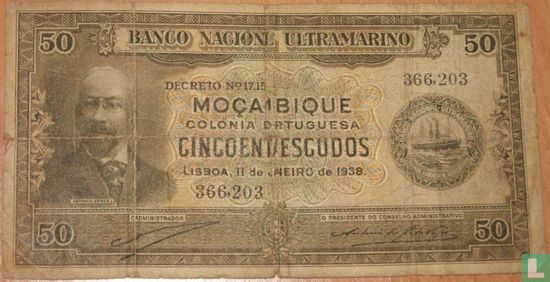 Mozambique 50 escudos (Artur Meneses Correia de Sá & António dos Santos Viegas) - Image 1
