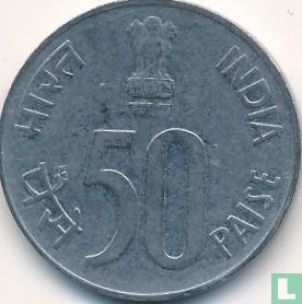 India 50 paise 1988 (Calcutta - type 2) - Image 2