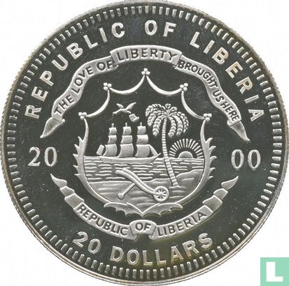 Liberia 20 dollars 2000 (PROOF) "Dwight D. Eisenhower" - Image 1