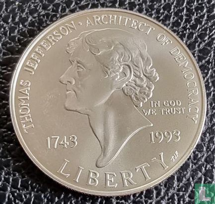 United States 1 dollar 1993 "250th anniversary Birth of Thomas Jefferson" - Image 1