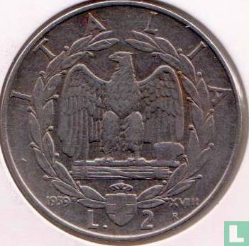 Italie 2 lire 1939 (non magnétique - XVIII) - Image 1