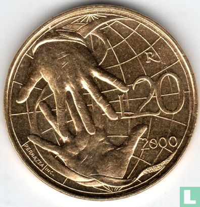 San Marino 20 lire 2000 "Solidarity" - Image 1