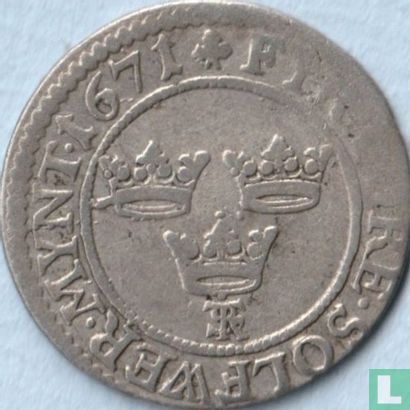Zweden 4 öre 1671 - Afbeelding 1