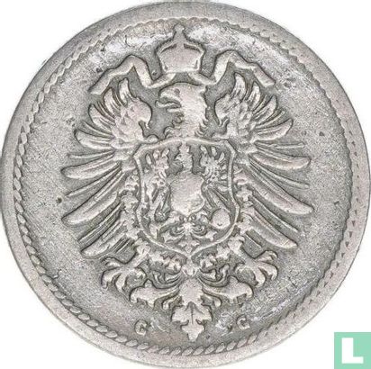 Empire allemand 5 pfennig 1889 (G - type 1) - Image 2