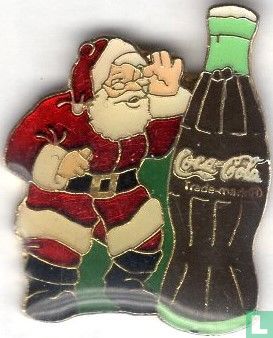 kerstman met een fles Coca cola