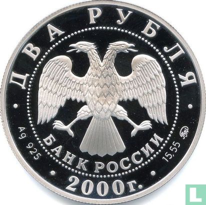 Rusland 2 roebels 2000 (PROOF) "150th anniversary Birth of Fiodor A. Vassiliyev" - Afbeelding 1