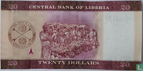 Liberia 20 Dollars  - Afbeelding 2