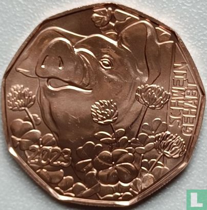 Austria 5 euro 2023 (copper) "Schwein gehabt" - Image 1