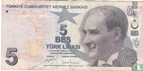 Turkije 5 Lira (prefix C) - Afbeelding 1