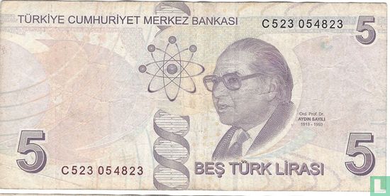Turkije 5 Lira (prefix C) - Afbeelding 2