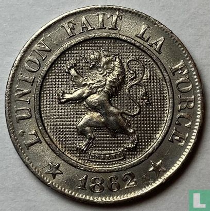 België 10 centimes 1862 (misslag) - Afbeelding 1