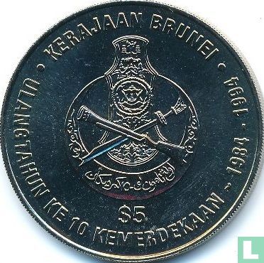 Brunei 5 Dollar 1994 "10th anniversary of Independence" - Bild 1