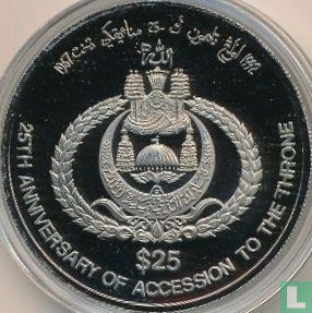 Brunei 25 dollars 1992 (PROOF - copper-nickel) "25th anniversary Accession to the throne" - Image 1