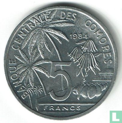 Comoros 5 francs 1984 "FAO - World Fisheries Conference" - Image 1
