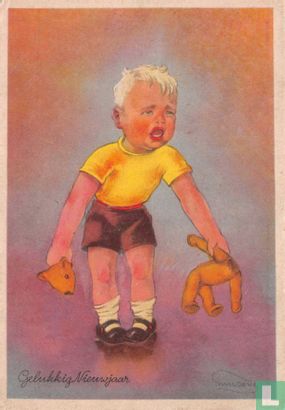 Huilende jongen met kapotte teddybeer - Bild 1