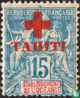 Shipping and trade, with Red Cross overprint