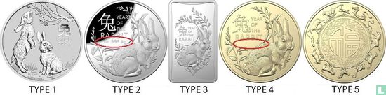Australië 1 dollar 2023 (type 2) "Year of the Rabbit" - Afbeelding 3