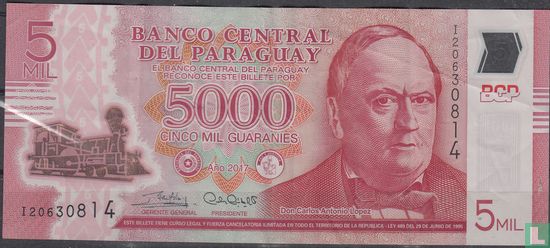 Paraguay 5000 Guaranies - Image 1