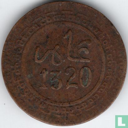 Morocco 2 mazunas 1902 (AH1320 - Fes) - Image 1