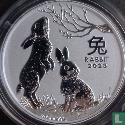 Australië 2 dollars 2023 (kleurloos) "Year of the Rabbit" - Afbeelding 1