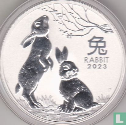 Australië 1 dollar 2023 (type 1 - kleurloos - zonder privy merk) "Year of the Rabbit" - Afbeelding 1