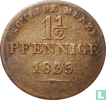 Saksen-Coburg-Gotha 1½ pfennige 1835 - Afbeelding 1