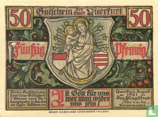 Querfurt, Stadt - 50 pfennig (2) 1921 - Afbeelding 1
