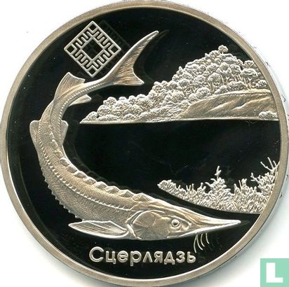 Belarus 1 ruble 2007 (PROOFLIKE) "Dniepra-Sozhsky wildlife reserve" - Image 2