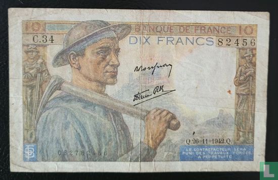 Frankrijk 10 Francs    - Afbeelding 1