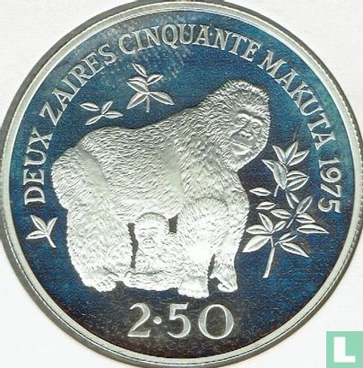 Zaire 2½ Zaire 1975 (PP) "Mountain gorillas" - Bild 1