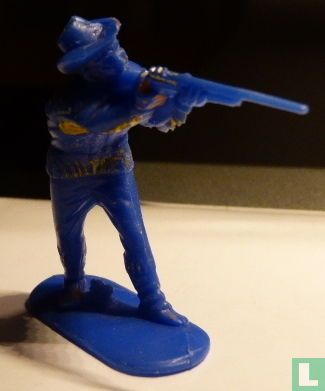 Cowboy aiming with rifle (blue) - Image 1