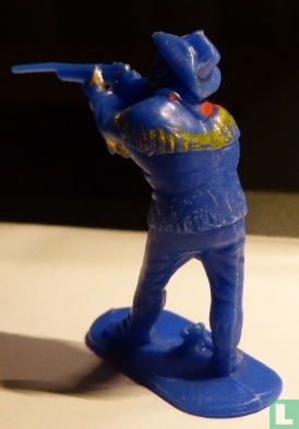 Cowboy aiming with rifle (blue) - Image 2
