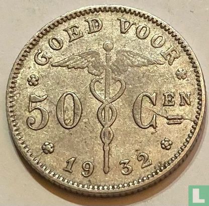 Belgique 50 centimes 1932 (NLD - fauté) - Image 1
