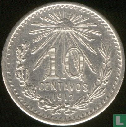 Mexico 10 centavos 1912 (type 2) - Image 1