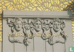 Secessiongebäude (Foto 2000),Teilansicht: Relief über dem Portal, Friedrichstr. 12, 1897/98 - Bild 1