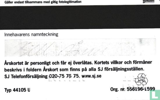 Statens Järnvägar Silver card - Image 2