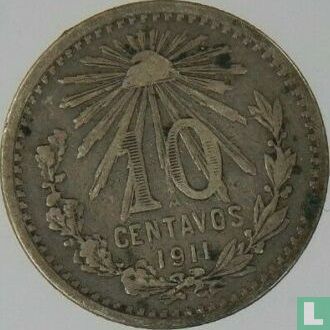 Mexico 10 centavos 1911 (type 2) - Image 1