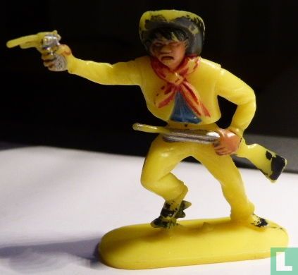 Cowboy avec fusil et revolver au poing (jaune) - Image 1