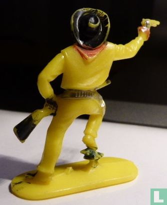 Cowboy avec fusil et revolver au poing (jaune) - Image 2