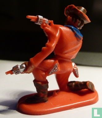 Cowboy knielend met 2 revolvers (rood) - Afbeelding 2