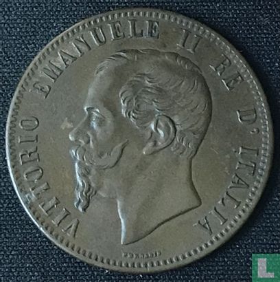 Italy 10 centesimi 1867 (OM - without dot) - Image 2