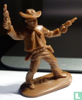 Cowboy met 2 revolvers schietend in de lucht (bruin) - Afbeelding 1
