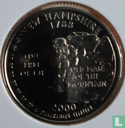 United States ¼ dollar 2000 (PROOF - copper-nickel clad copper) "New Hampshire" - Image 1