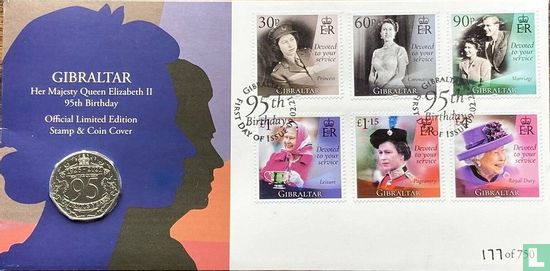 Gibraltar 50 Pence 2021 (Numisbrief) "95th Birthday of Queen Elizabeth II" - Bild 1